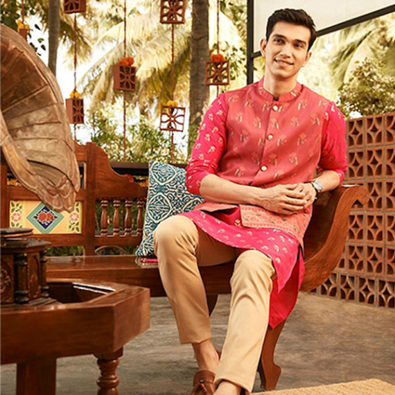 https://www.fabcrab.in/products/men-magenta-pink-golden-floral-printed-thread-work-floral-kurta-2