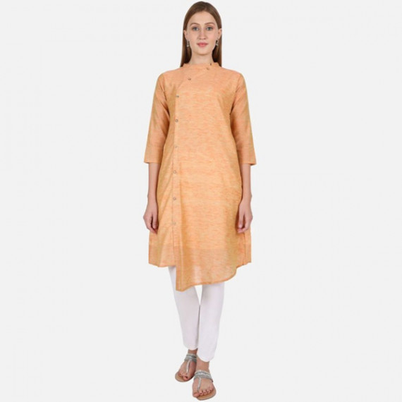 https://www.fabcrab.in/products/women-orange-solid-a-line-cotton-kurta