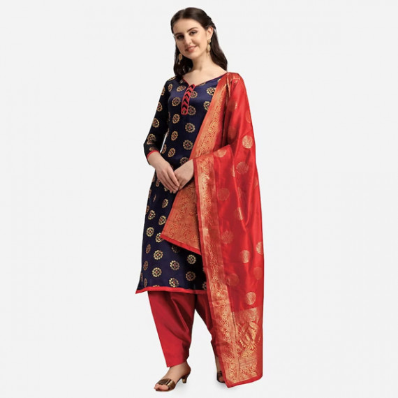 https://www.fabcrab.in/products/navy-blue-red-woven-design-banarasi-unstitched-dress-material