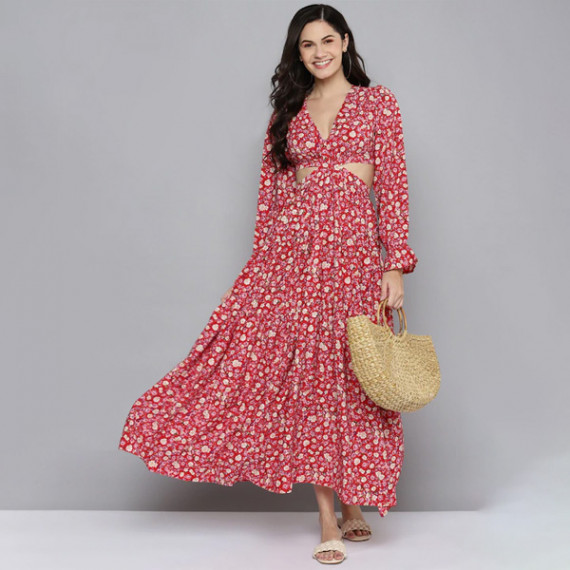 https://www.fabcrab.in/products/red-beige-floral-waist-cut-out-maxi-dress