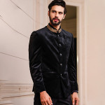 Men's Polyester Blend Navy Three Piece Suit Business Vest (PIS3ONSFH02420 40)