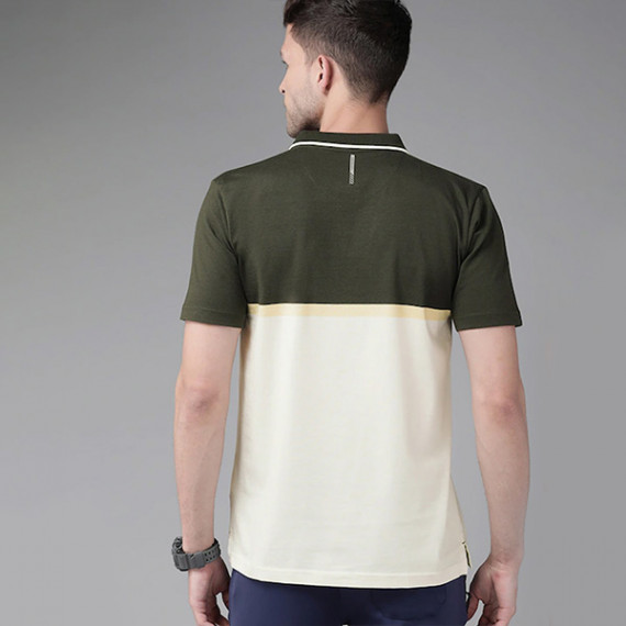 https://www.fabcrab.in/products/men-olive-green-yellow-colourblocked-polo-collar-active-fit-t-shirt