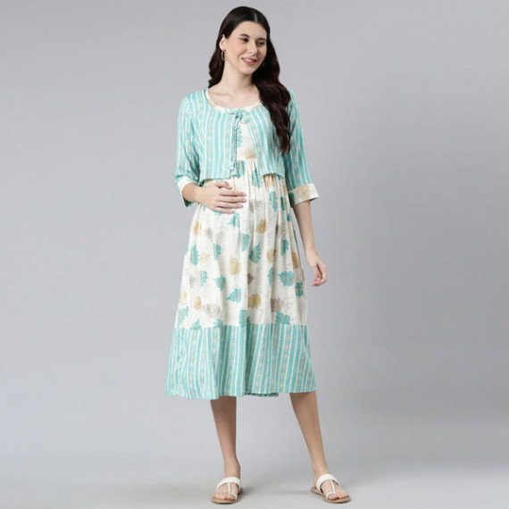 https://www.fabcrab.in/products/women-off-white-green-floral-maternity-a-line-midi-dress