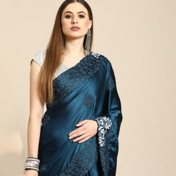 https://www.fabcrab.in/products/blue-floral-embroidered-satin-saree