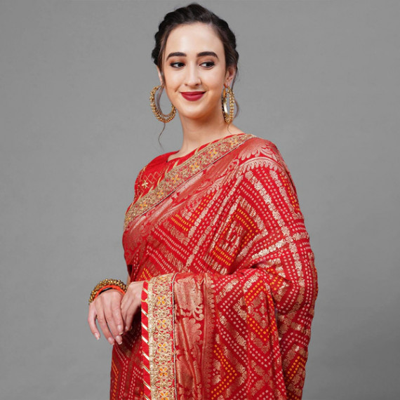 https://www.fabcrab.in/products/red-gold-toned-woven-design-bandhani-saree