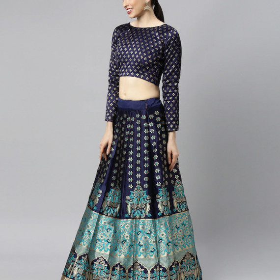 https://www.fabcrab.in/products/blue-green-woven-design-lehenga-choli