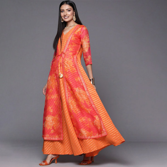 https://www.fabcrab.in/products/orange-striped-ethnic-maxi-dress